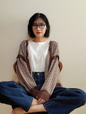 「spoon store（スプーンストア）のアイテム（トップス）」を使った、nanaho.さん（レディース・164cm）の秋コーディネート
