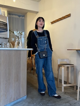 「服とコスメでなりたい自分に」｜「アイテム（サロペット/オーバーオール）」を使った、nanaho.さん（レディース・164cm）の冬コーディネート