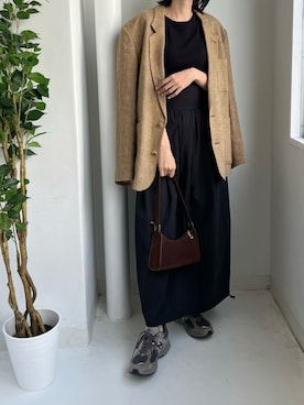 「TODAYFUL（トゥデイフル）のアイテム（テーラードジャケット）」を使った、nanaho.さん（レディース・164cm）の夏コーディネート