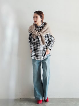 「FIL DE FER（フィルデフェール）のアイテム（ニット/セーター）」を使った、watanabe.さん（レディース・163cm）の冬コーディネート