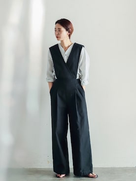 「FIL DE FER（フィルデフェール）のアイテム（オールインワン・サロペット）」を使った、watanabe.さん（レディース・163cm）の冬コーディネート