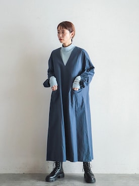 「FIL DE FER（フィルデフェール）のアイテム（ワンピース/ドレス）」を使った、watanabe.さん（レディース・163cm）の冬コーディネート