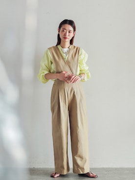 「FIL DE FER（フィルデフェール）のアイテム（オールインワン・サロペット）」を使った、watanabe.さん（レディース・163cm）の冬コーディネート