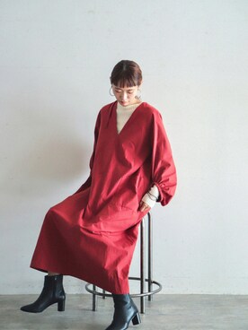 「FIL DE FER（フィルデフェール）のアイテム（ワンピース/ドレス）」を使った、watanabe.さん（レディース・163cm）の秋コーディネート