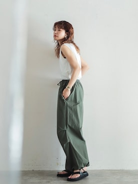 「FIL DE FER（フィルデフェール）のアイテム（パンツ）」を使った、watanabe.さん（レディース・163cm）の春コーディネート