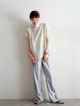 「FIL DE FER（フィルデフェール）のアイテム（パンツ）」を使った、watanabe.さん（レディース・163cm）の夏コーディネート