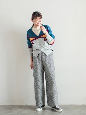 「FIL DE FER（フィルデフェール）のアイテム（ニット/セーター）」を使った、watanabe.さん（レディース・163cm）の秋コーディネート