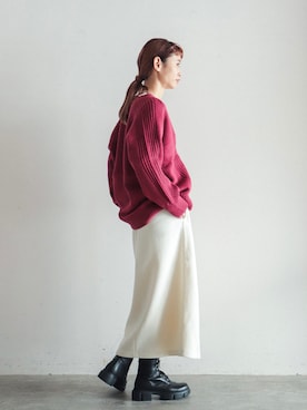 「FIL DE FER（フィルデフェール）のアイテム（スカート）」を使った、watanabe.さん（レディース・163cm）の秋コーディネート