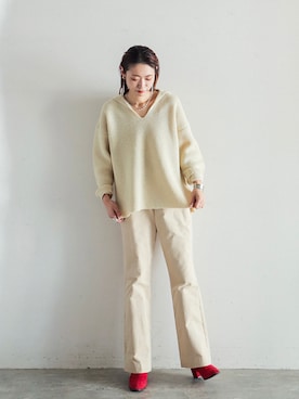 「FIL DE FER（フィルデフェール）のアイテム（ニット/セーター）」を使った、watanabe.さん（レディース・163cm）の冬コーディネート