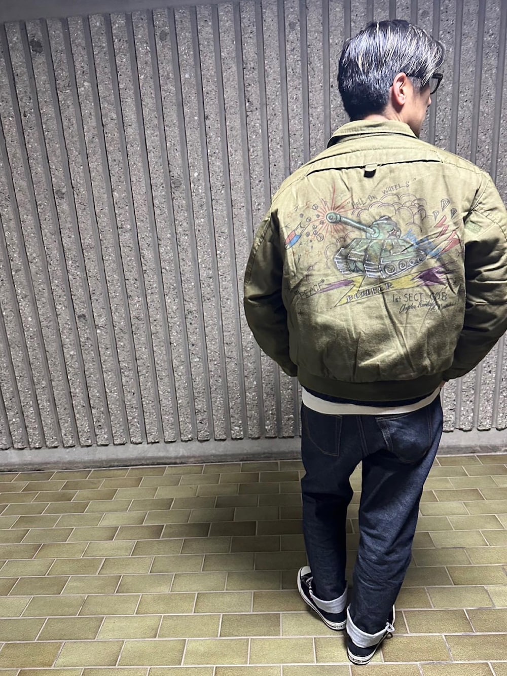 gansokaib2｜米軍タンカースジャケットのミリタリージャケットを使った