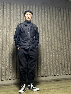 「TCB jeans（ティーシービージーンズ）のアイテム（デニムジャケット）」を使った、gansokaib2さん（メンズ・174cm）の春コーディネート