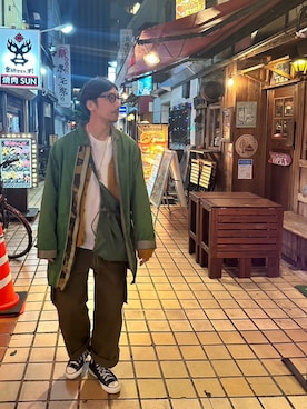 「アイテム（ミリタリージャケット）」を使った、gansokaib2さん（メンズ・174cm）の冬コーディネート