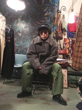 「メンズライクコーデ」｜「アイテム（ブーツ）」を使った、ら きさん（レディース・159cm）の冬コーディネート