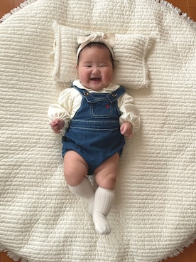 「POLO RALPH LAUREN（ポロ ラルフ ローレン）のアイテム（ロンパース、ブルー系）」を使った、niko_nikoさん（キッズ）の秋コーディネート