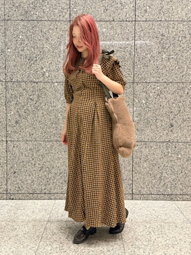 「アイテム（ワンピース/ドレス）」を使った、らぺさん（レディース・164cm）の秋コーディネート
