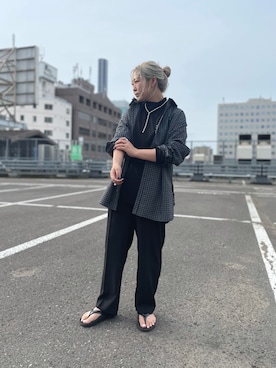 「SUPERTHANKS」｜「アイテム（パンツ）」を使った、YUMEKAさん（レディース・156cm）の夏コーディネート