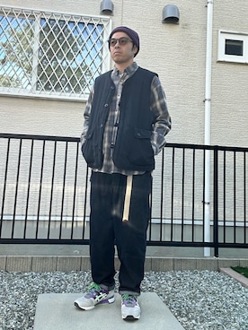 「アイテム（パンツ）」を使った、まつさん（メンズ・173cm）の秋コーディネート