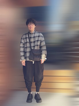 「アイテム（スウェットパンツ）」を使った、ごっちさん（メンズ・170cm）の秋コーディネート