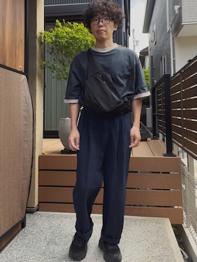 「アイテム（ボディバッグ/ウエストポーチ）」を使った、ごっちさん（メンズ・170cm）の夏コーディネート