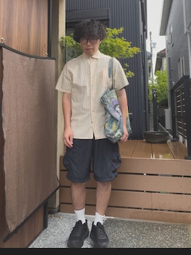 「アイテム（トートバッグ）」を使った、ごっちさん（メンズ・170cm）の夏コーディネート