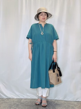 「アイテム（サングラス、イエロー系）」を使った、たみさん（レディース・158cm）の夏コーディネート