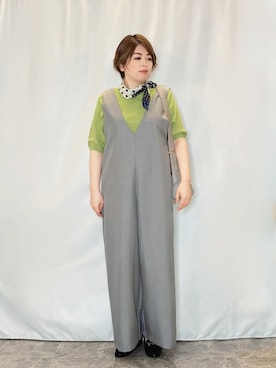 「アイテム（サロペット/オーバーオール）」を使った、たみさん（レディース・158cm・40代）の春コーディネート