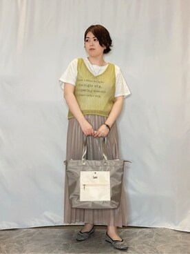 「Lee（リー）のアイテム（トートバッグ）」を使った、たみさん（レディース・158cm）の春コーディネート