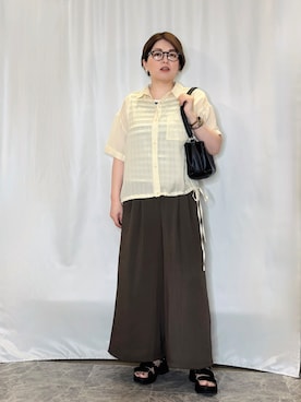 「SHOO・LA・RUE（シューラルー）のアイテム（サンダル）」を使った、たみさん（レディース・158cm）の夏コーディネート