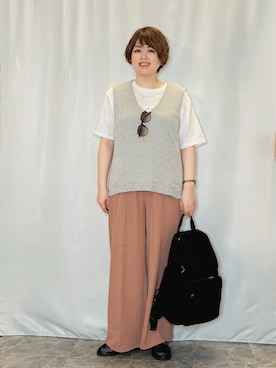 「SHOO・LA・RUE（シューラルー）のカラーレンズサングラス（サングラス、グレー系）」を使った、たみさん（レディース・158cm）の春コーディネート