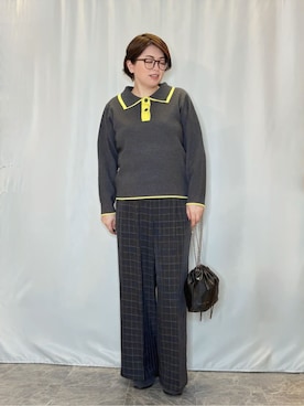 「アイテム（サングラス、イエロー系）」を使った、たみさん（レディース・158cm）の秋コーディネート