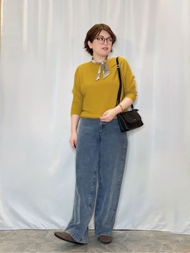 「アイテム（サングラス、イエロー系）」を使った、たみさん（レディース・158cm）の秋コーディネート