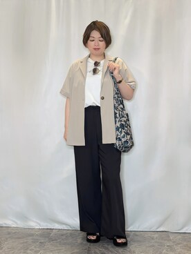 「アイテム（サングラス、イエロー系）」を使った、たみさん（レディース・158cm）の夏コーディネート