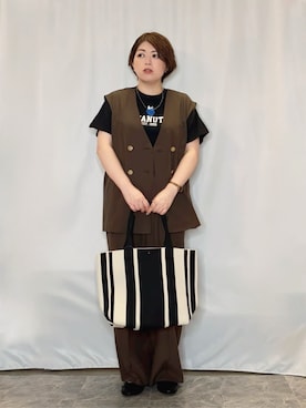 「PEANUTS（ピーナッツ）のアイテム」を使った、たみさん（レディース・158cm）の夏コーディネート