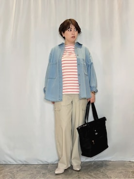 「Lee（リー）のアイテム（バッグ）」を使った、たみさん（レディース・158cm）の春コーディネート