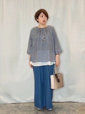 「SHOO・LA・RUE（シューラルー）のカラーレンズサングラス（サングラス、グレー系）」を使った、たみさん（レディース・158cm）の春コーディネート