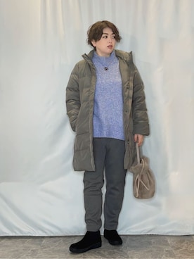 「アイテム（ダウンジャケット/コート、グリーン系）」を使った、たみさん（レディース・158cm）の秋コーディネート