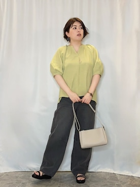 「Cutie Blonde（キューティーブロンド）のアイテム（デニムパンツ）」を使った、たみさん（レディース・158cm）の春コーディネート