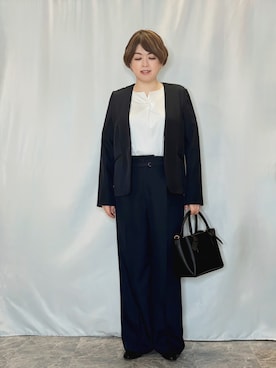 「esche（エッシュ）の◆アニマル柄風ハートプリントプルオーバー（Tシャツ/カットソー、ブルー系）」を使った、たみさん（レディース・158cm）の春コーディネート