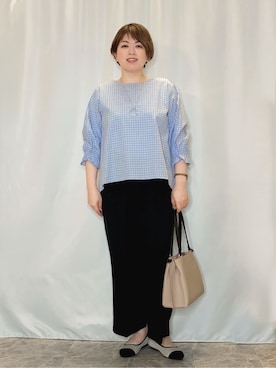 「SHOO・LA・RUE（シューラルー）の【軽量/2WAY】ふわっと軽いミニトートバッグ（トートバッグ、ベージュ系）」を使った、たみさん（レディース・158cm）の春コーディネート