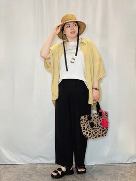 「アイテム（ハット、イエロー系）」を使った、たみさん（レディース・158cm）の春コーディネート