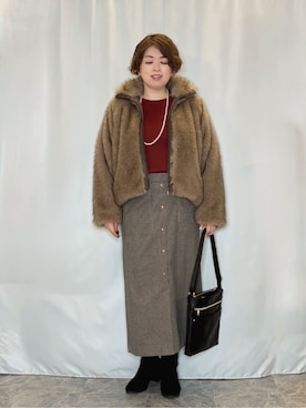 「DRESKIP（ドレスキップ）のアイテム」を使った、たみさん（レディース・158cm）の冬コーディネート