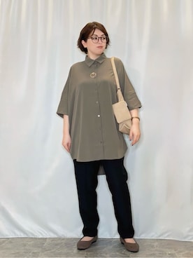 「アイテム（サングラス、イエロー系）」を使った、たみさん（レディース・158cm）の秋コーディネート