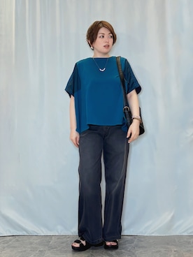 「SHOO・LA・RUE（シューラルー）の【セレモニー】きらびやかに ポイントパヴェ ショートネックレス（ネックレス、シルバー系）」を使った、たみさん（レディース・158cm）の春コーディネート