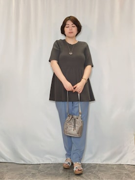 「Lee（リー）のアイテム（ショルダーバッグ）」を使った、たみさん（レディース・158cm）の春コーディネート
