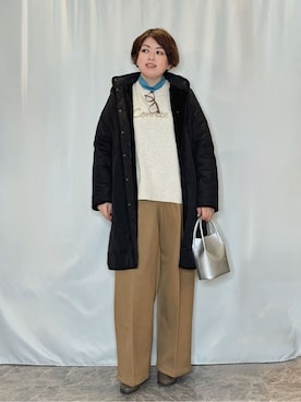 「アイテム（サングラス、イエロー系）」を使った、たみさん（レディース・158cm）の冬コーディネート