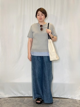 「SHOO・LA・RUE（シューラルー）のアイテム（トートバッグ）」を使った、たみさん（レディース・158cm）の夏コーディネート