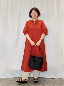 「アイテム（サングラス、イエロー系）」を使った、たみさん（レディース・158cm）の夏コーディネート