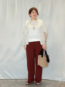「SHOO・LA・RUE（シューラルー）のサイドメタルライトカラーサングラス（サングラス、グレー系）」を使った、たみさん（レディース・158cm）の春コーディネート
