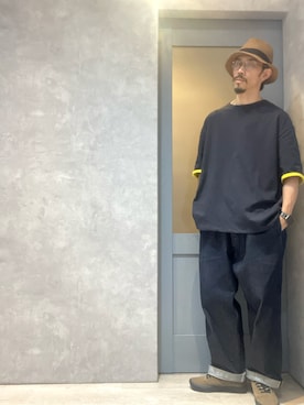 「Ruben（ルーベン）のアイテム（帽子）」を使った、umezaru715さん（メンズ・177cm）の夏コーディネート