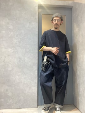 「アイテム（キャスケット）」を使った、umezaru715さん（メンズ・177cm）の夏コーディネート